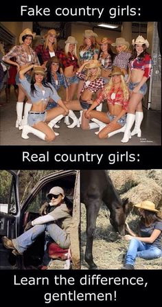 Meme Fake country girls vs Real country girls