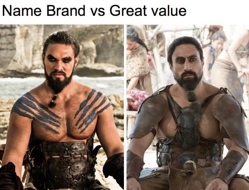 Meme Name brand vs Great value