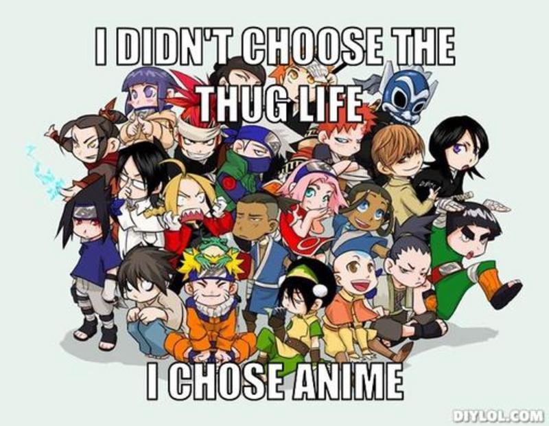 Meme I didn't choose the thug life - I chose anime