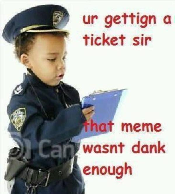 Meme You're getting a ticket sir - That meme wasn't dank enough