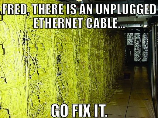 Meme Fred there is unplugged ethernet cable