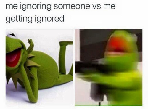 Meme Me ignoring someone vs Me getting ignored