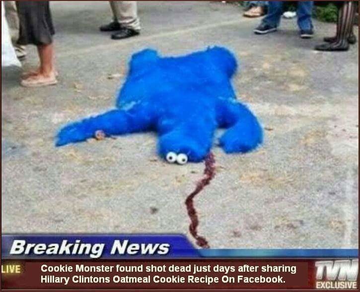 Meme Cookie Monster found shot dead