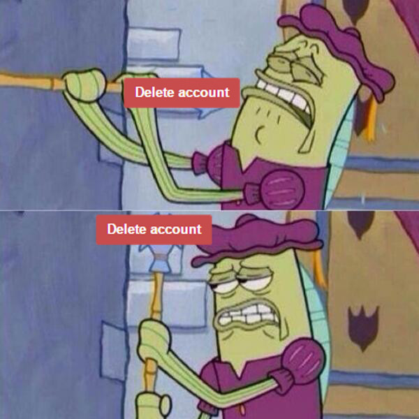 Meme Delete account