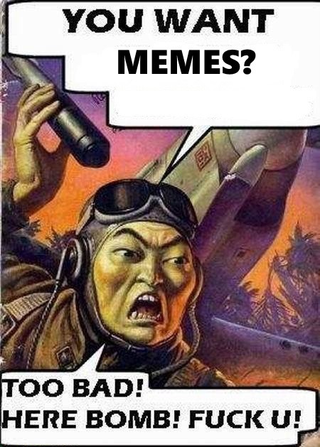 Meme You want memes? Too bad! Here bomb!