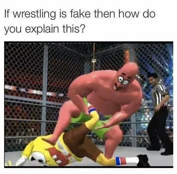 Meme If wrestling is fake that how do you explain this?