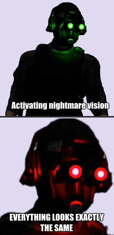 Meme Activating nightmare vision.