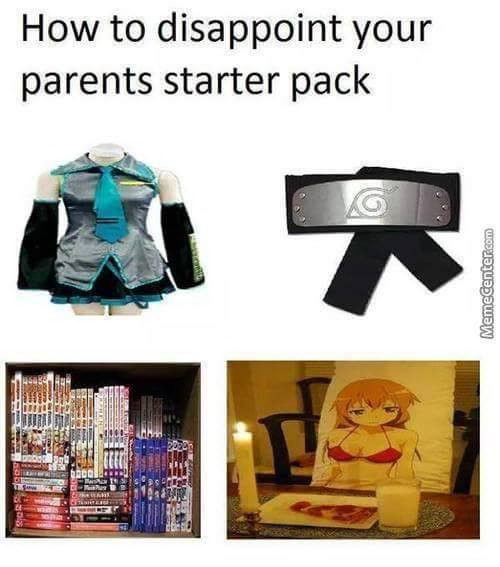 Meme How to disappoint your parents starter pack