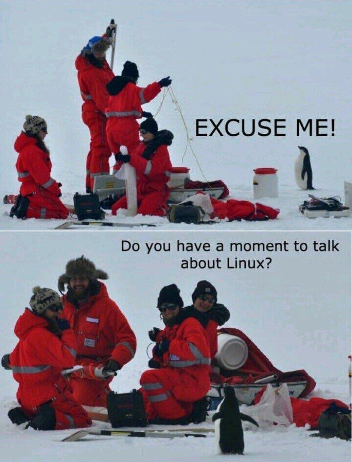 Meme Excude me - Do you have a moment to talk about Linux?
