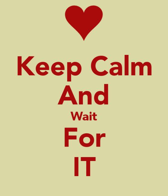 Keep calm and wait for it
