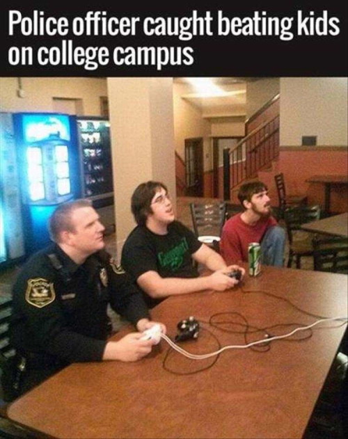 Meme Police officer caught beating kids on college campus
