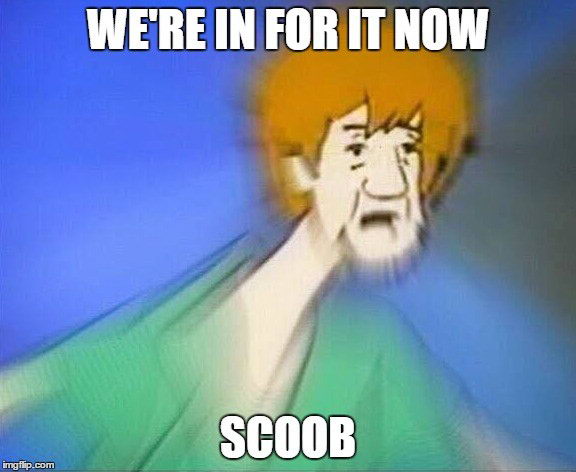 Meme We're in for it now Scoob