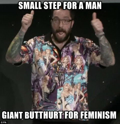 Meme Small step for a man - Giant butthurt for femnism