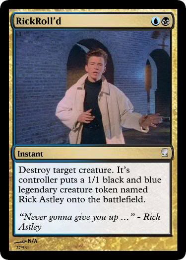 Meme RickRoll'd battle card