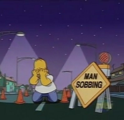 Meme Man sobbing - The Simpsons