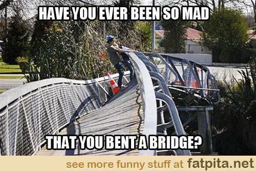 Meme Have you ever been so mad that you bent a bridge