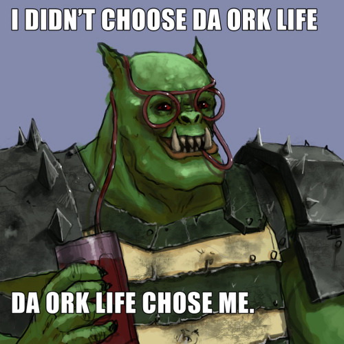 Meme I didn't choose da ork life