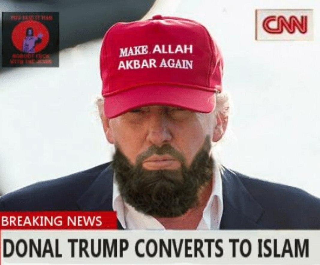 Meme Donald Trump converts to islam