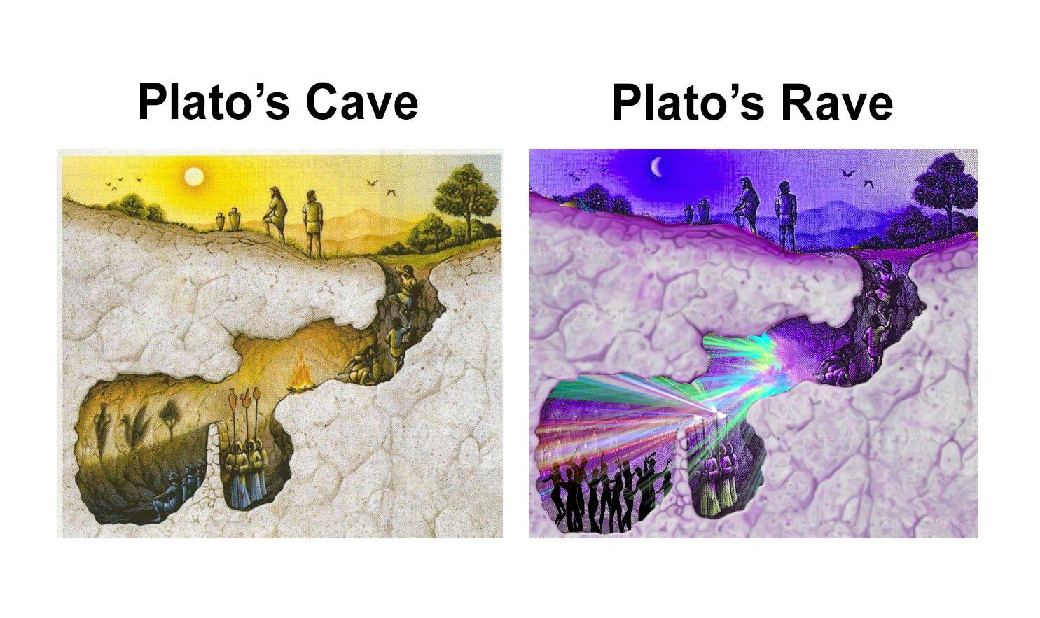 Meme Plato's Cave - Plato's Rave