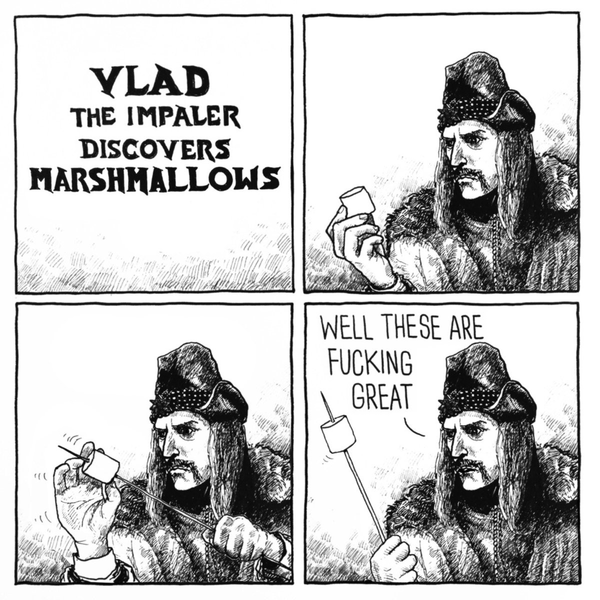 Meme Vlad the impaler discovers marshmallows