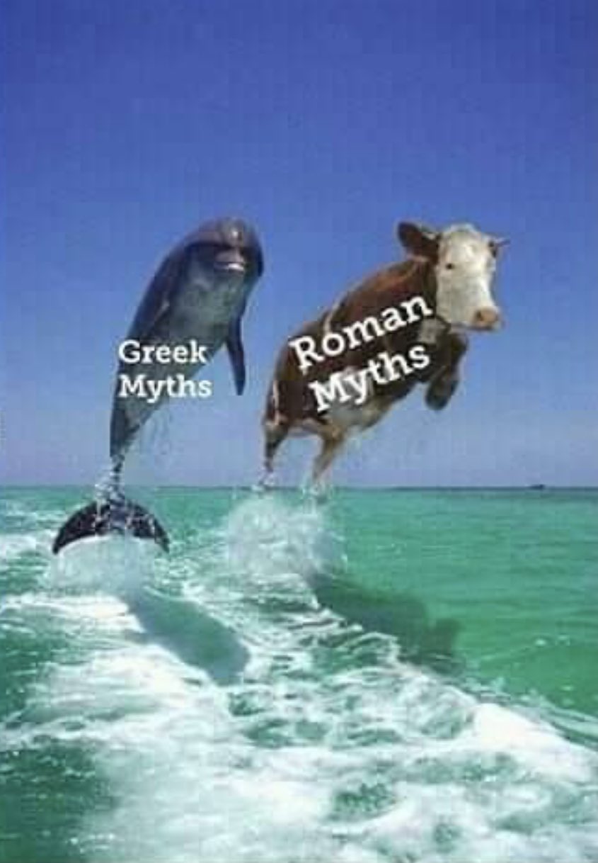 Meme Greek myths - Roman myths