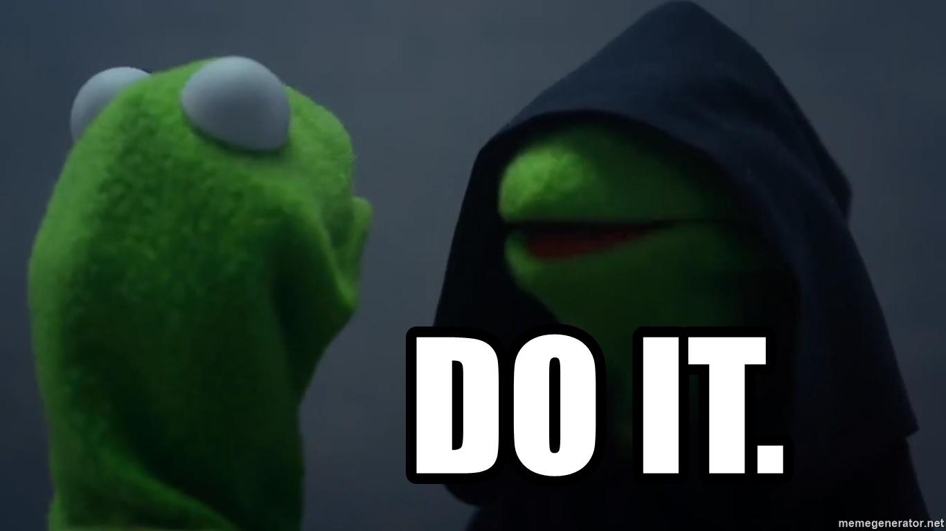 Dark kermit meme template