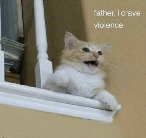 Meme Father I crave violence - Cat