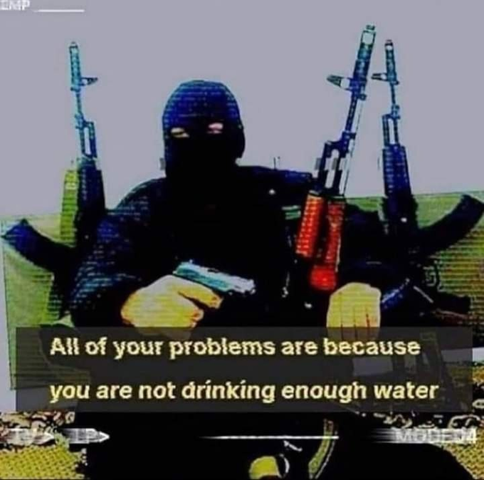 Meme All of your problems are because you are not drinking enough water