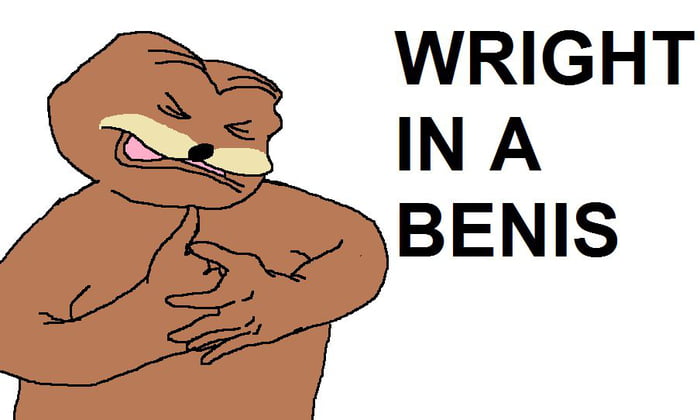 Meme Wright in a benis