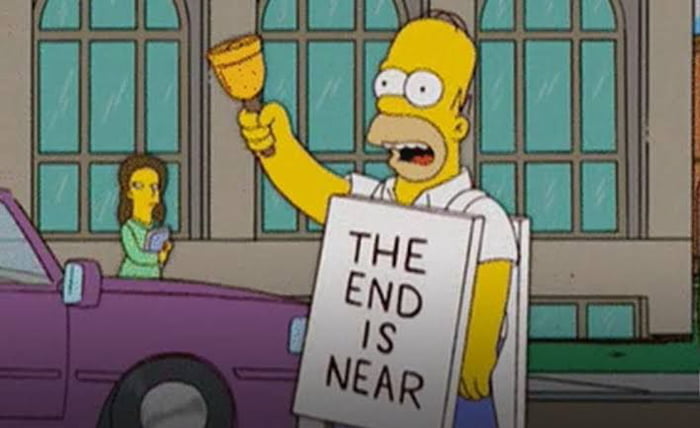 Meme The end is near - homer simpson