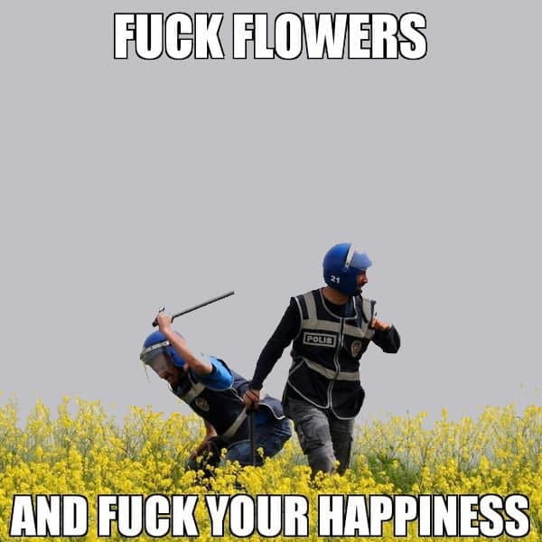 Meme Fuck flowers and fuck your happiness