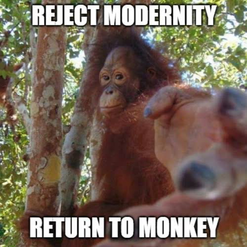 Meme Reject modernity - Return to monkey