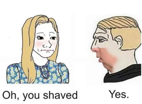 Meme Oh you shaved - Yes