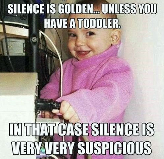Meme Silence is golden unless you have a toddler