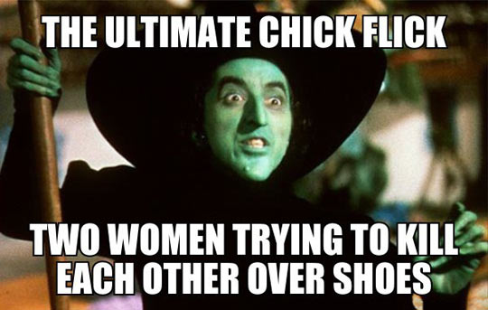 Meme The ultimate chick flick - Two women trying to kill each other over shoes